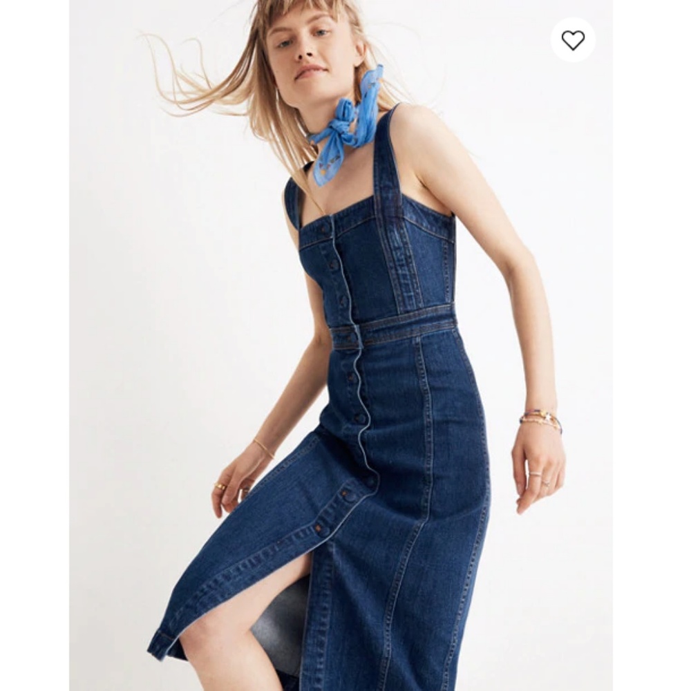 ISO Denim Covered Button Dress madewell 0